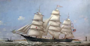 Ship Lucy G. Dow by Charles S. Raleigh Oil Painting
