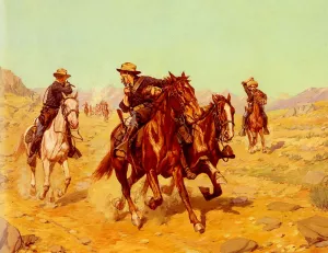 Saving Their Lieutenant by Charles Schreyvogel Oil Painting