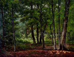 Towards a Woodland Clearing by Charles Vuagniaux Oil Painting
