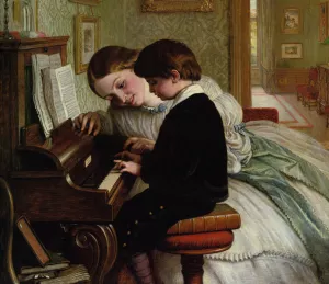 Music Lesson by Charles West Cope Oil Painting