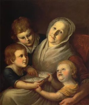 The Artist's Mother, Mrs. Charles Peale, and Her Grandchildren by Charles Willson Peale Oil Painting