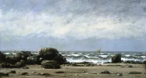 A Costal Landscape by Cherubino Pata Oil Painting