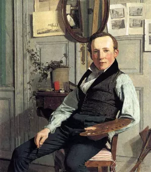 Portrait of Frederik Sodring by Christen Koebke Oil Painting