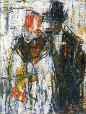 Man and Girl by Christian Rohlfs Oil Painting