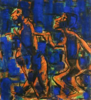 Two Gypsies by Christian Rohlfs Oil Painting