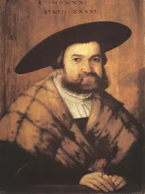 Goldsmith Jurg Zurr of Augsburg by Christoph Amberger Oil Painting
