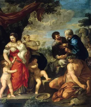 The Reconciliation of Jacob and Laban by Ciro Ferri Oil Painting