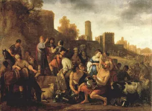 Moses Ordering the Slaughter of the Midianitic by Claes Cornelisz Moeyaert Oil Painting