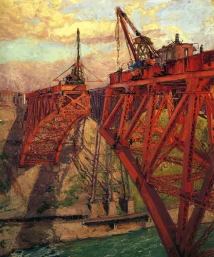 Building the Bridge by Claire Shuttleworth Oil Painting