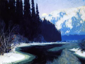 A Silent Stream of the North by Clarence Gagnon Oil Painting