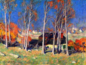 Lonely Village on the Saint Lawrence by Clarence Gagnon Oil Painting