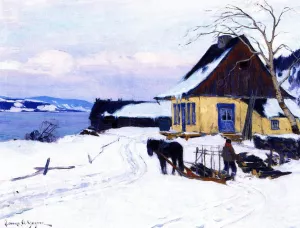 The Farm on the Hill by Clarence Gagnon Oil Painting