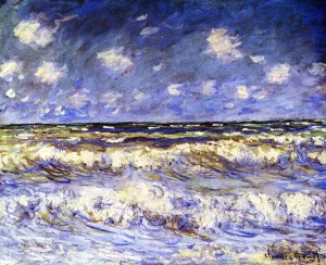 A Stormy Sea Oil painting by Claude Monet