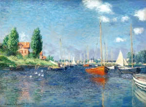 Argenteuil Red Boats by Claude Monet Oil Painting