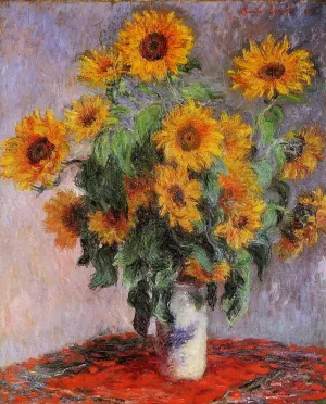 Bouquet of Sunflowers Oil painting by Claude Monet