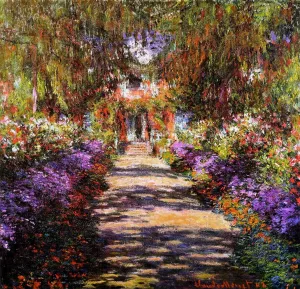 Pathway in Monet's Garden at Giverny Oil painting by Claude Monet