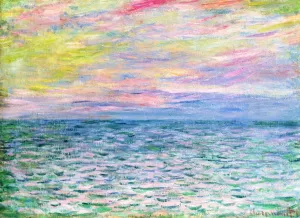 Sunset at Pourville, Open Sea by Claude Monet Oil Painting