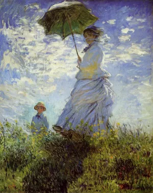 The Walk, Woman with a Parasol Oil painting by Claude Monet