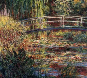 Water-Lily Pond, Symphony in Rose by Claude Monet Oil Painting