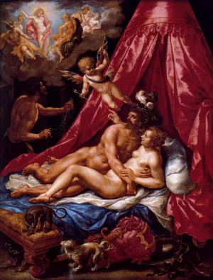 Mars And Venus Surprised By Apollo by Clerck Hendrick De Oil Painting