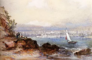 View of Sydney Harbour by Conrad Martens Oil Painting