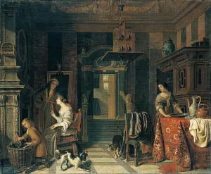 Interior of a Townhouse by Cornelis De Man Oil Painting