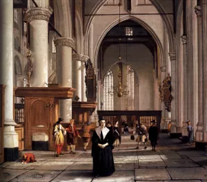 Interior of the Laurenskerk, Rotterdam by Cornelis De Man Oil Painting