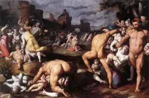 Massacre of the Innocents by Cornelis Van Haarlem Oil Painting