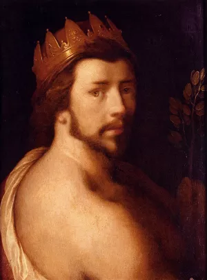 Portrait Of A Man As Apollo, Possibly A Self-Portrait by Cornelis Van Haarlem Oil Painting