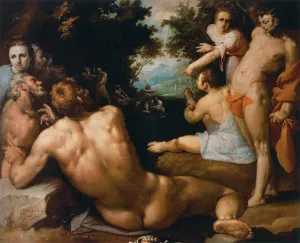 The Baptism of Christ by Cornelis Van Haarlem Oil Painting