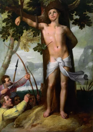 The Miracle of Saint Sebastian by Cornelis Van Haarlem Oil Painting
