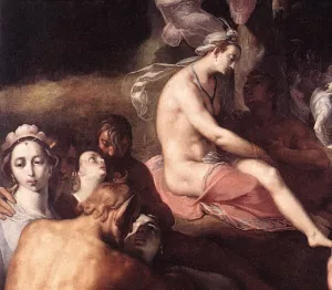 The Wedding of Peleus and Thetis Detail by Cornelis Van Haarlem Oil Painting