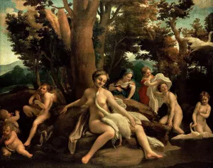 Leda with the Swan by Correggio Oil Painting