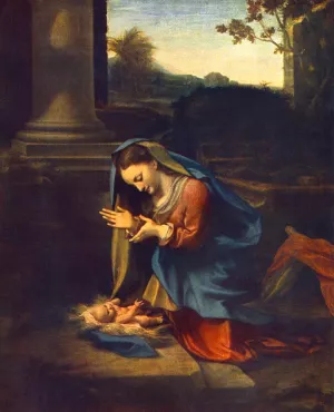 The Adoration of the Child by Correggio Oil Painting