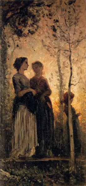 Three Peasant Women by Cristiano Banti Oil Painting