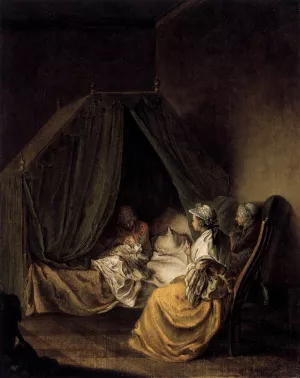 The Lying-in Room 1 by Daniel Nikolaus Chodowiecki Oil Painting
