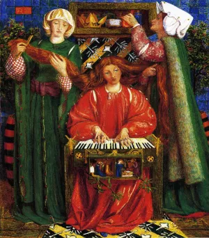 A Christmas Carol by Dante Gabriel Rossetti Oil Painting