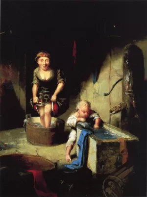 Wash Day by David Gilmore Blythe Oil Painting