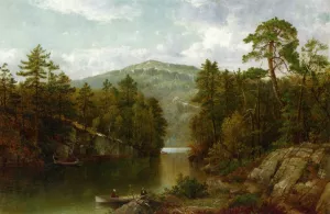 A View on Lake George by David Johnson Oil Painting