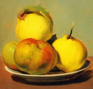 Dish of Apples and Quinces by David Johnson Oil Painting