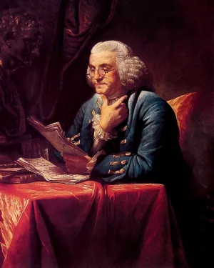 Portrait of Benjamin Franklin by David Martin Oil Painting
