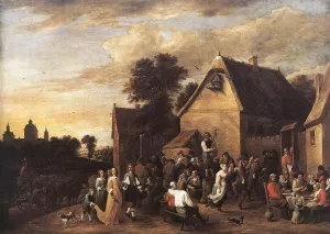Flemish Kermess by David Teniers The Younger Oil Painting