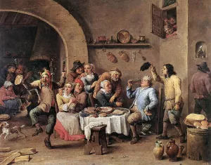Twelfth-Night The King Drinks by David Teniers The Younger Oil Painting