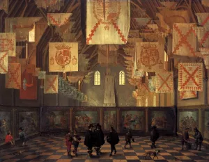 The Great Hall of the Binnenhof in The Hague by Dirck Van Delen Oil Painting