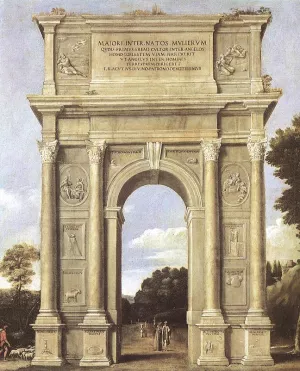 A Triumphal Arch of Allegories by Domenichino Oil Painting