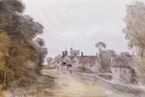 Headington Church And Village From The Terrace Of Sir Joseph Lock's by Dr. William Crotch Oil Painting
