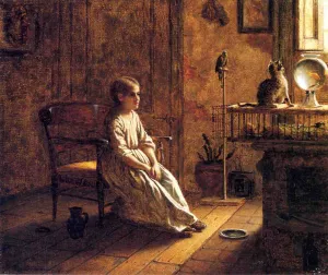 A Child's Menagerie by Eastman Johnson Oil Painting