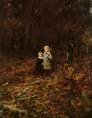 Babies In The Woods by Eastman Johnson Oil Painting