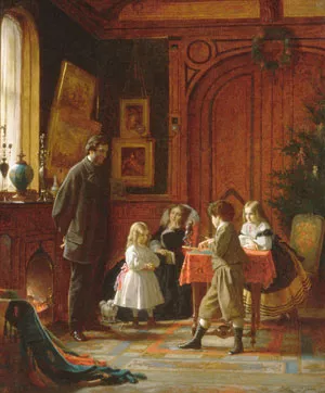 Christmas-Time, The Blodgett Family by Eastman Johnson Oil Painting