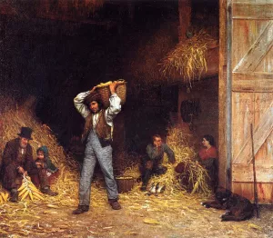 Corn Husking by Eastman Johnson Oil Painting